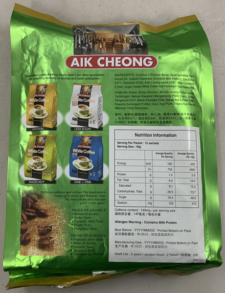 Aik Cheong 白咖啡榛子味 (40克 X 15包) 600克