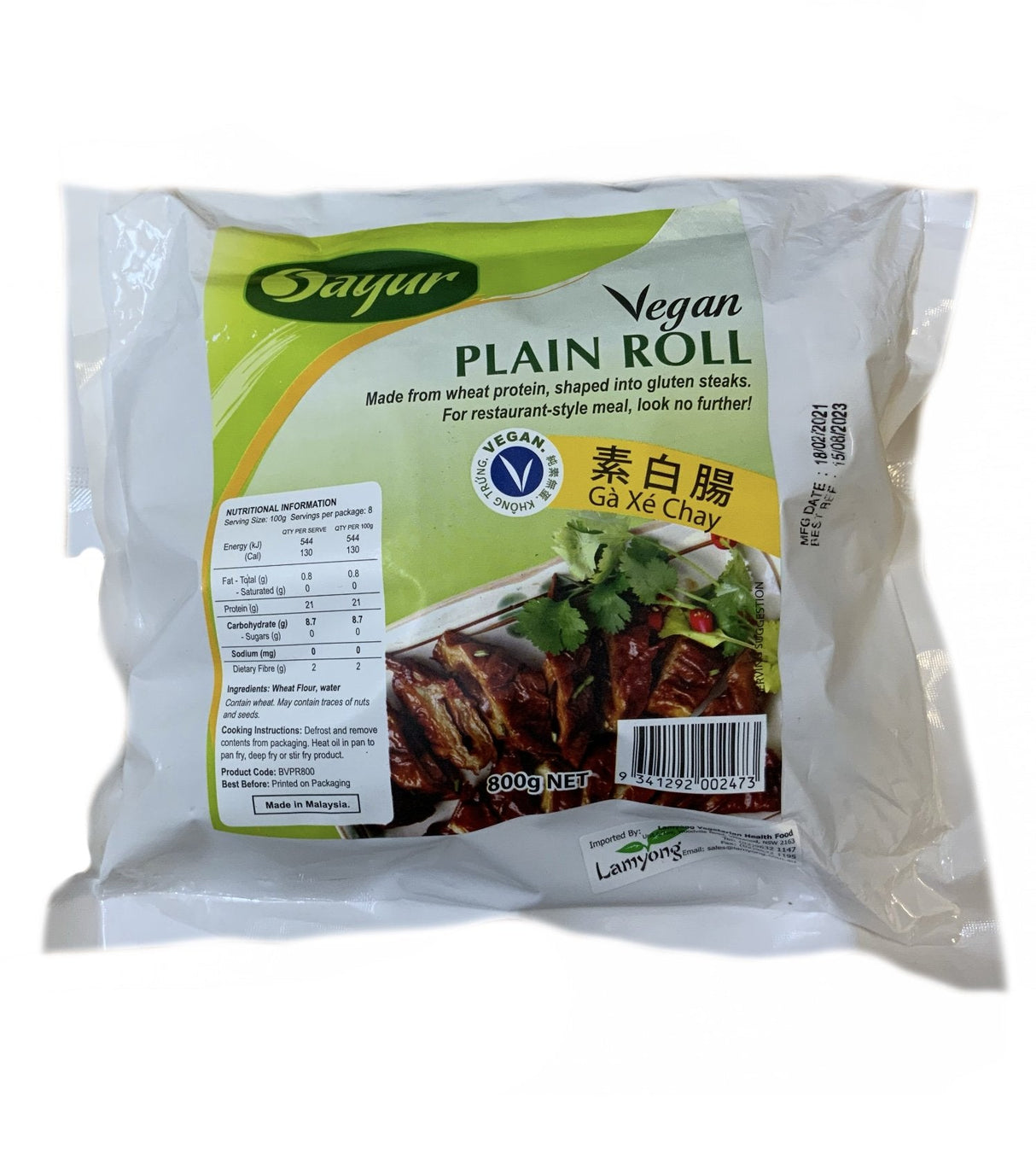 Sayur Vegan Plain Roll 800g