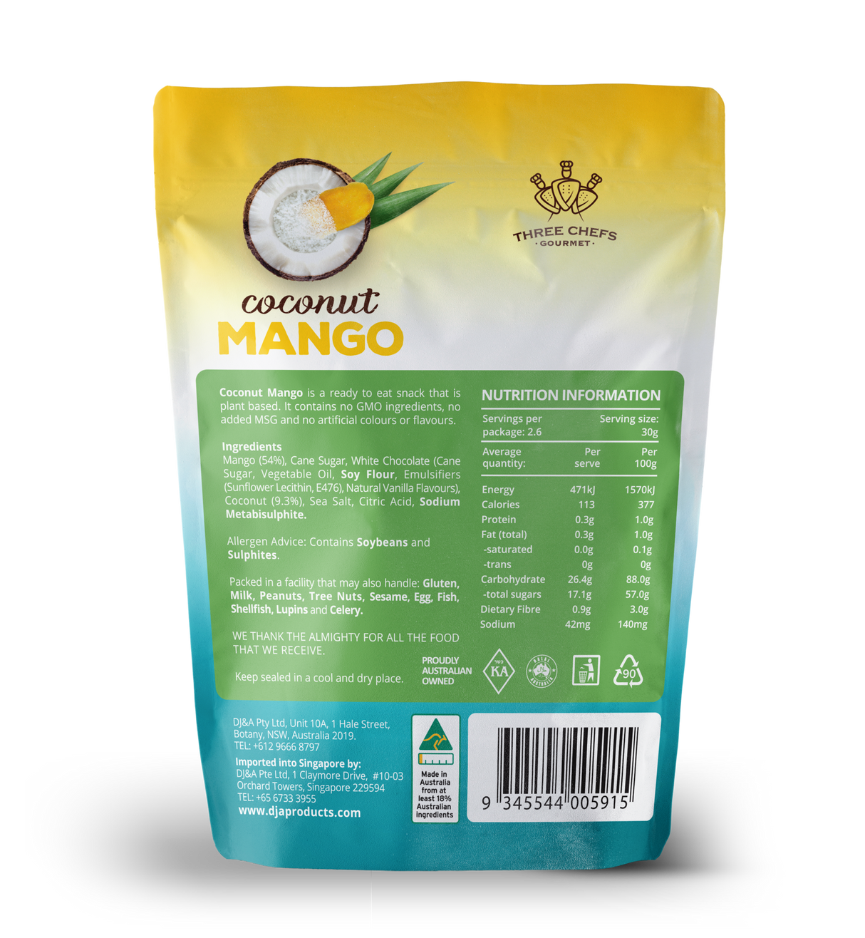 DJ&A Coconut Chocolate Mango 80g