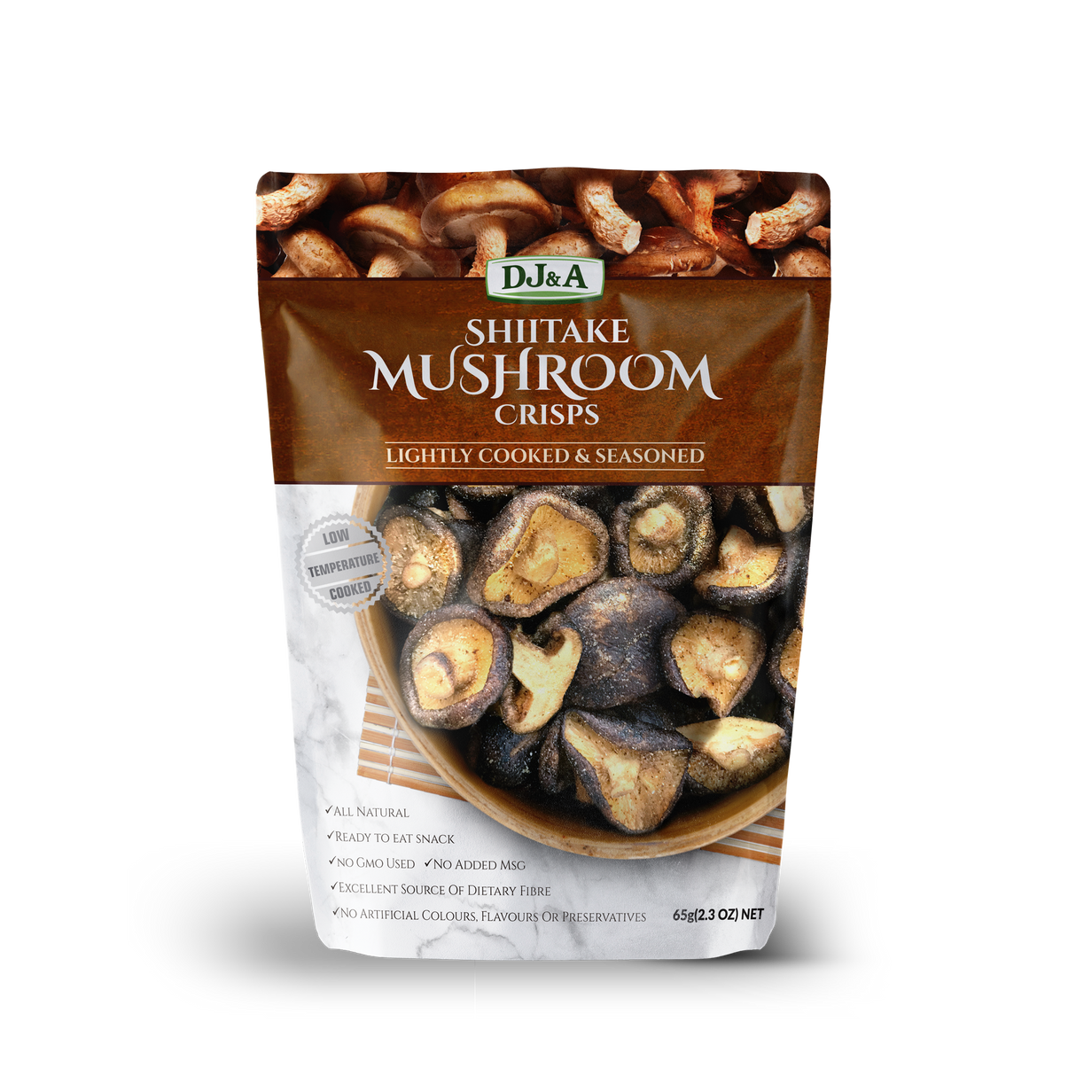 DJ&A Shiitake Mushroom Crisps (Lightly Cooked & Seasoned) 30g/65g/150g