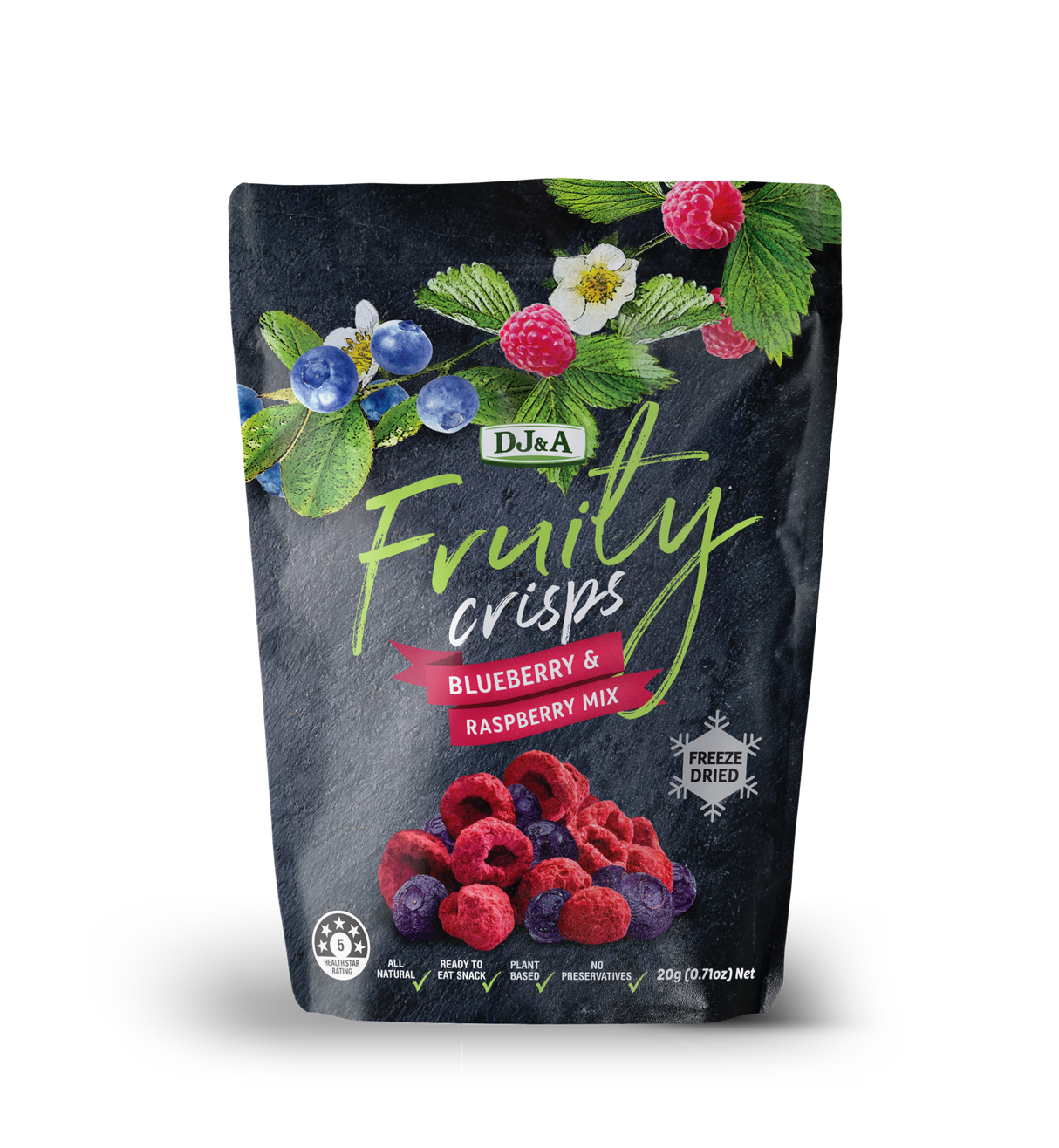 DJ&A Fruity Crisps Blueberry & Raspberry Mix 20g